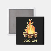 Lagerfeuer-Wortspiel Magnet (Vorderseite/Rückseite)