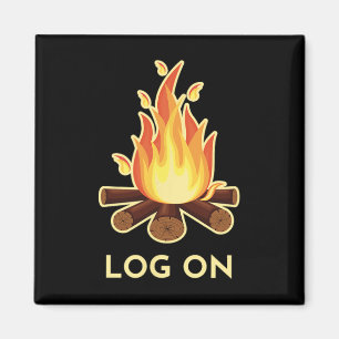 Lagerfeuer-Wortspiel Magnet
