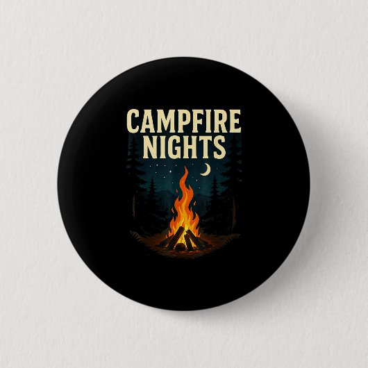 Lagerfeuernächte Camping Wald Berge  Button (Vorderseite)