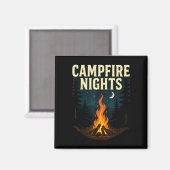 Lagerfeuernächte Camping Wald Berge Magnet (Vorderseite/Rückseite)