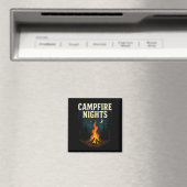 Lagerfeuernächte Camping Wald Berge Magnet (In Situ (Geschirrspüler))