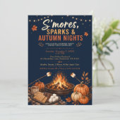Lagerfeuerparty mit S’mores Einladung (Stehend Vorderseite)