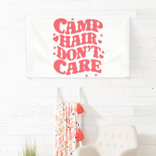 Lagerfrisur Ist Egal Sommer Camping Mädchen Groovy Banner
