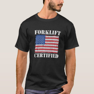 Lagerhaus Amerikanischer Flagge Gabelstaplerfahrer T-Shirt