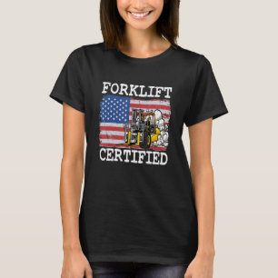 Lagerhaus Amerikanischer Flagge Gabelstaplerfahrer T-Shirt