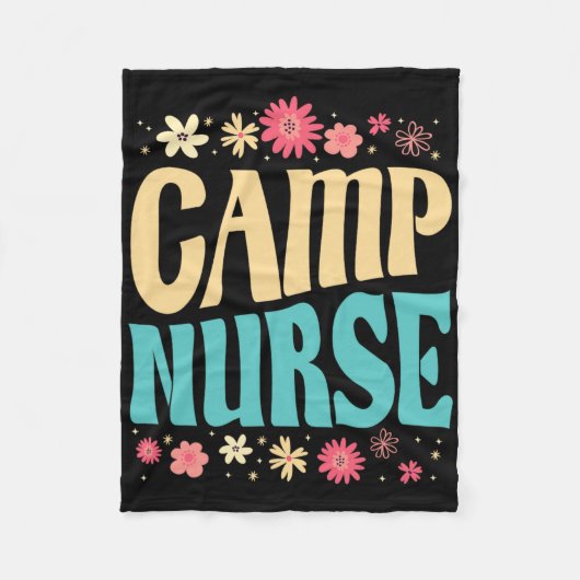 Lagerkrankenschwester Blumenoutfit Sommer Camping Fleecedecke (Vorderseite)