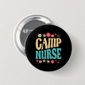 Lagerkrankenschwester Florales Outfit Sommer Campi Button (Vorne & Hinten)