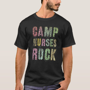 Lagerkrankenschwestern rocken Leopardenprint-Campi T-Shirt
