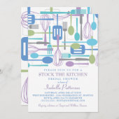 Lagern Sie das Brautparty "Kitchen Retro Style" Einladung (Vorne/Hinten)