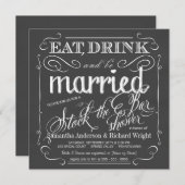 Lagern Sie den Polterabend Bar Chalkboard ein Einladung (Vorne/Hinten)