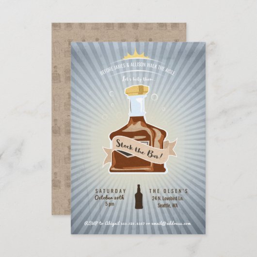 Lagern Sie den Polterabend des Bar ein Einladung (Vorne/Hinten)