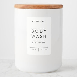 Lagerung der Produktkennzeichnung - BODY WASH Lebensmitteletikett