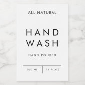 Lagerung der Produktkennzeichnung - HAND WASH Lebensmitteletikett (Einzelnes Label)
