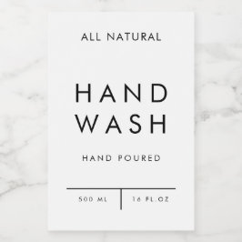 Lagerung der Produktkennzeichnung - HAND WASH Lebensmitteletikett