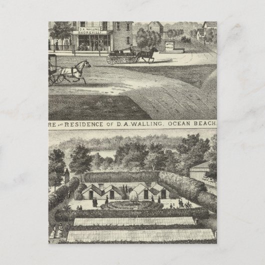 Lagerung und Wohnsitz von DA Walling Postkarte (Vorderseite)