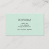 Lagerung von Bar Visitenkarte (Rückseite)