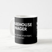 Lagerverwalter Lustiger Chef Arbeitsmotto Kaffeetasse (Vorderseite Links)