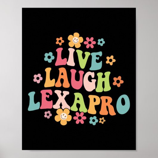 Lagh Lexapro Groovy Mental Health Therapeut Anxie Poster (Vorne)