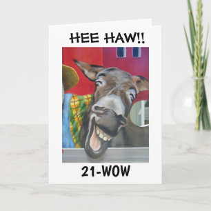 "LAGHING DONKEY GREETING" FÜR "21. GEBURTSTAG" KARTE