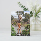 Laghing Hawaiian Ki'i Skulptur Postcard Postkarte (Stehend Vorderseite)