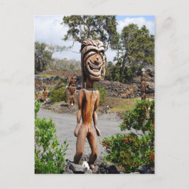 Laghing Hawaiian Ki'i Skulptur Postcard Postkarte