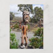 Laghing Hawaiian Ki'i Skulptur Postcard Postkarte (Vorderseite)