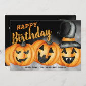 Laghing Pumpkin Happy Geburtstagskarte (Vorne/Hinten)