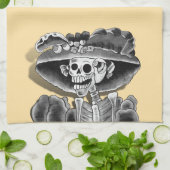 Laghing Skeleton Woman Geschirrtuch (Gefaltet)