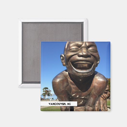 Laghter Statue Vancouver BC Travel Magnet (Vorderseite/Rückseite)