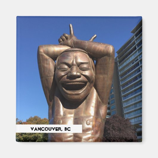 Laghter Statue Vancouver BC Travel Magnet (Vorne)