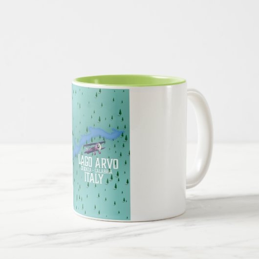 Lago arvo Reiseplan Italien Zweifarbige Tasse (VorderseiteRechts)