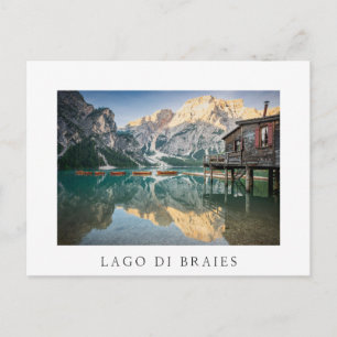Lago di Braies in den Dolomiten in Italien Postkarte