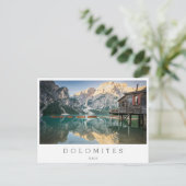 Lago di Braies in den Dolomiten in Italien Postkarte (Stehend Vorderseite)
