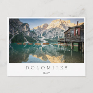 Lago di Braies in den Dolomiten in Italien Postkarte