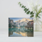 Lago di Braies in den Dolomiten in Italien Postkarte (Stehend Vorderseite)