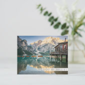 Lago di Braies in den Dolomiten in Italien Postkarte (Stehend Vorderseite)
