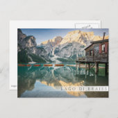 Lago di Braies in den Dolomiten in Italien Postkarte (Vorne/Hinten)