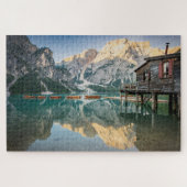 Lago di Braies in den Dolomiten in Italien Puzzle (Horizontal)