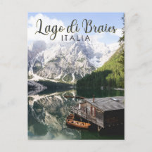 Lago di Braies Italien Reisen Kunst Vintag