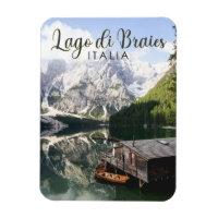 Lago di Braies Italy Travel Art Vintage