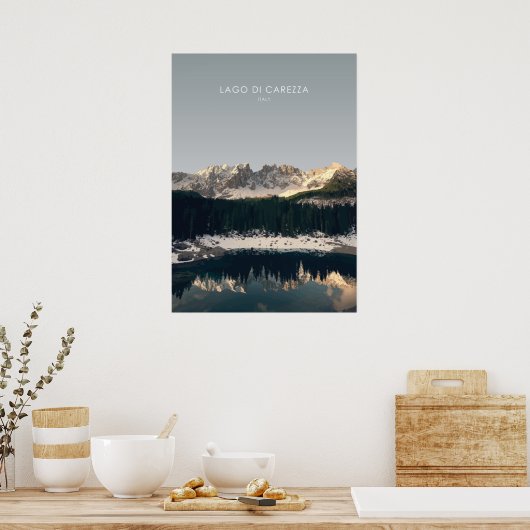Lago Di Carezza, Italien Reisevorführung Poster (Küche)