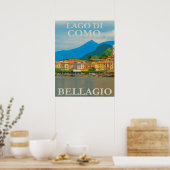 Lago Di Como, Bellagio, Italien Vintage Travel Poster (Küche)