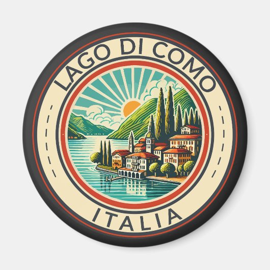 Lago di Como Italia Illustration Reisen Kunst Abze Magnet (Vorne)