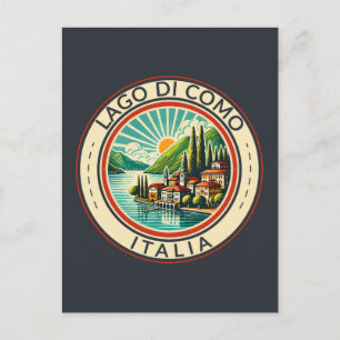 Lago di Como Italia Illustration Reisen Kunst Abze Postkarte