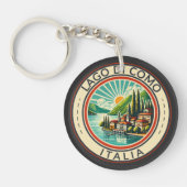 Lago di Como Italia Illustration Reisen Kunst Abze Schlüsselanhänger (Vorderseite)