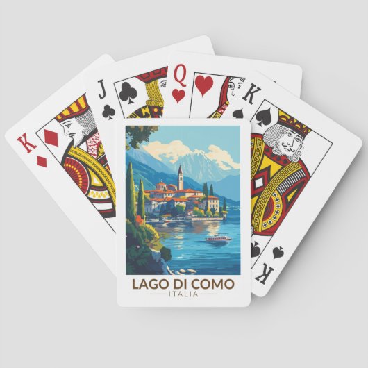 Lago di Como Italia Lombardia Reisen Vintag Spielkarten (Rückseite)