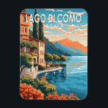 Lago di Como Italia Reisen Vintag Magnet<br><div class="desc">Comer See Vektorkunst Design. Der Comer See,  in der Lombardei Norditaliens,  ist ein hochklassiges Erholungsgebiet,  bekannt für seine dramatische Landschaft,  Set an den Ausläufern der Alpen.</div>