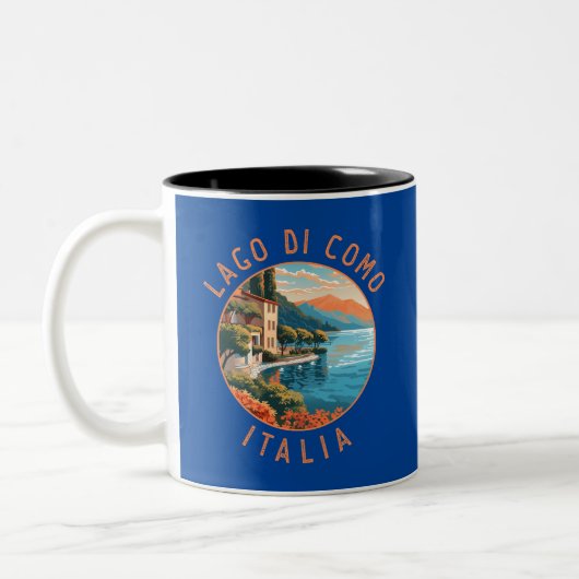 Lago di Como Italia Reisen Vintag Zweifarbige Tasse (Links)