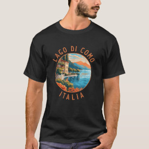 Lago di Como Italien Abgenutzt Kreis Vintage  T-Shirt