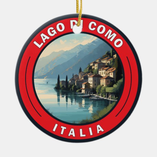 Lago di Como Italien Abzeichen Keramik Ornament (Vorne)